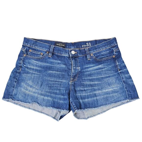j crew Pants - J Crew Indigo Denim Shorts Women’s Cutoff Pockets Raw Hem 31